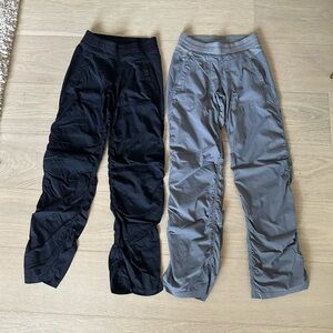 Bundle of two pairs girls Ivivva Studio Dance Pants (gray & black) size 8